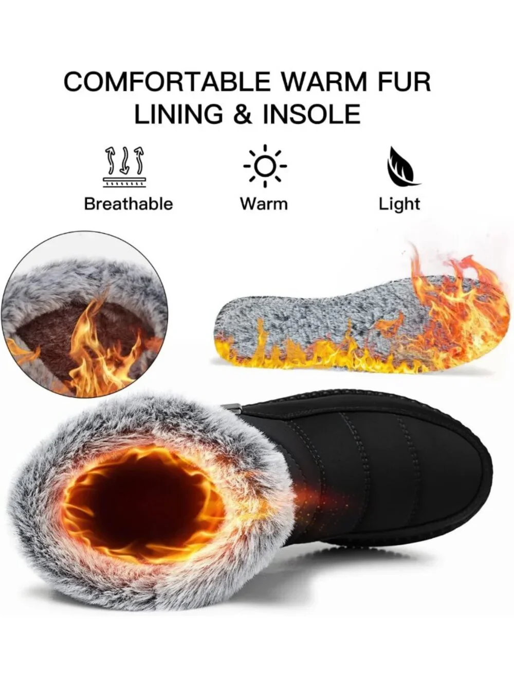 Cozy Waterproof Winter Ankle Boots for Women - Warm Fur Lined Outdoor Shoes